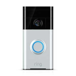 amazon ring video doorbell in black and grey color